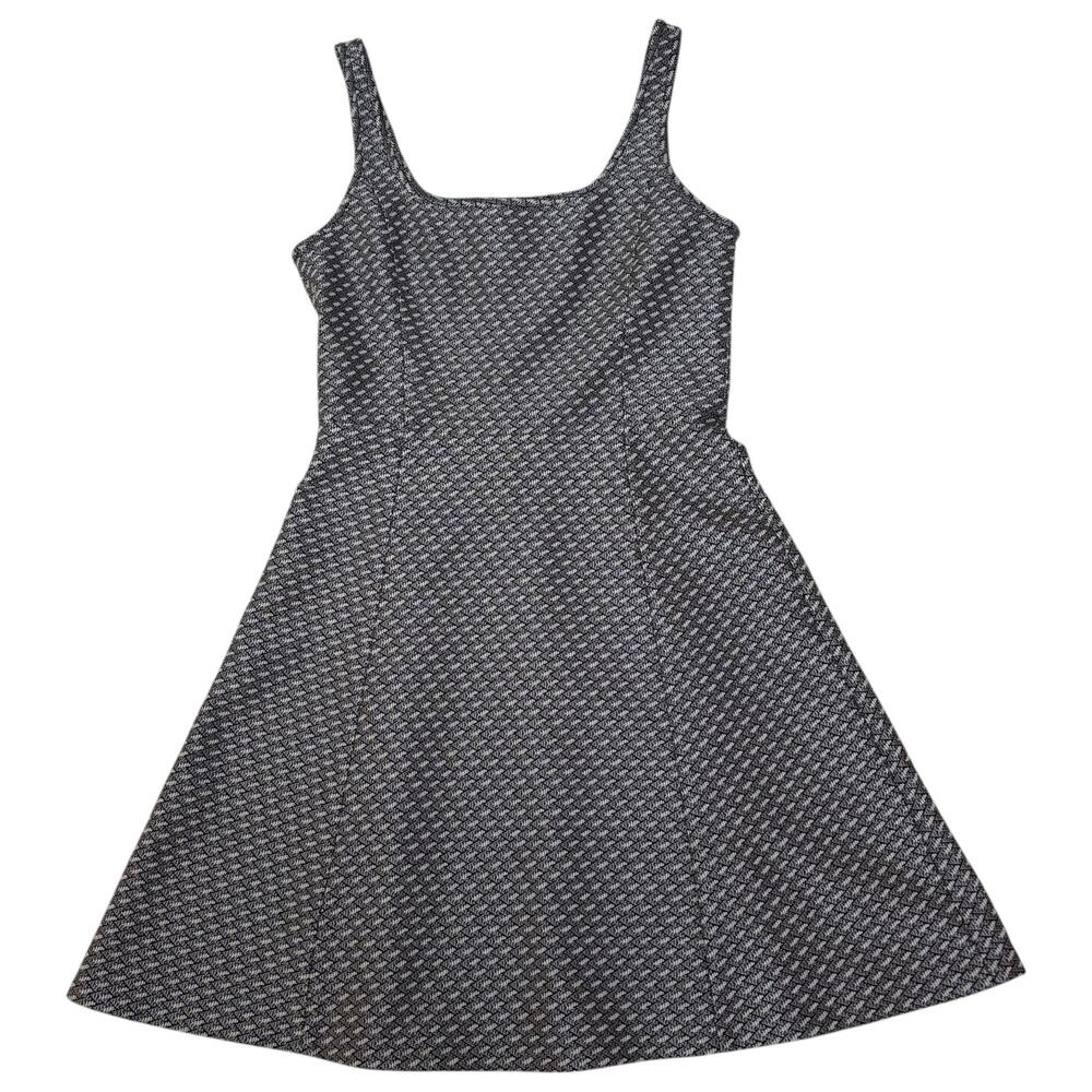 Theory Trekana Circuit Knit Dress Sleeveless Fit Flare Mini Gray Cocktail Size 6